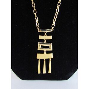 Vintage Napier Oriental Necklace Pendant Statement Asian Pagoda Gold Extra Long
